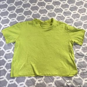 Vintage lime green cropped tee